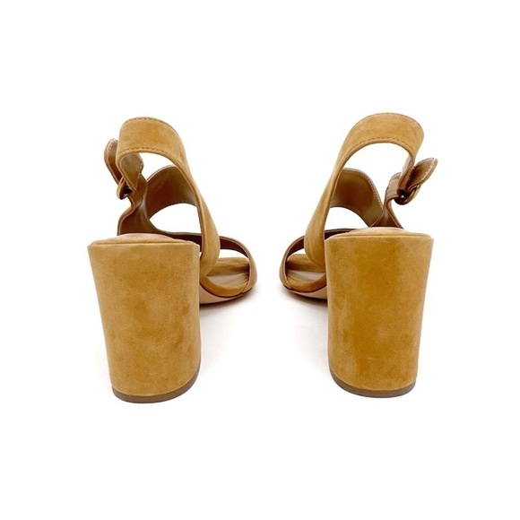 Michael Kors Collection “Asher” Suede Heeled Sandals Camel Slingback Size 9 New - Picture 5 of 11